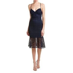 Likely Darby Lace Midi Dress Navy Blue Size 8 New